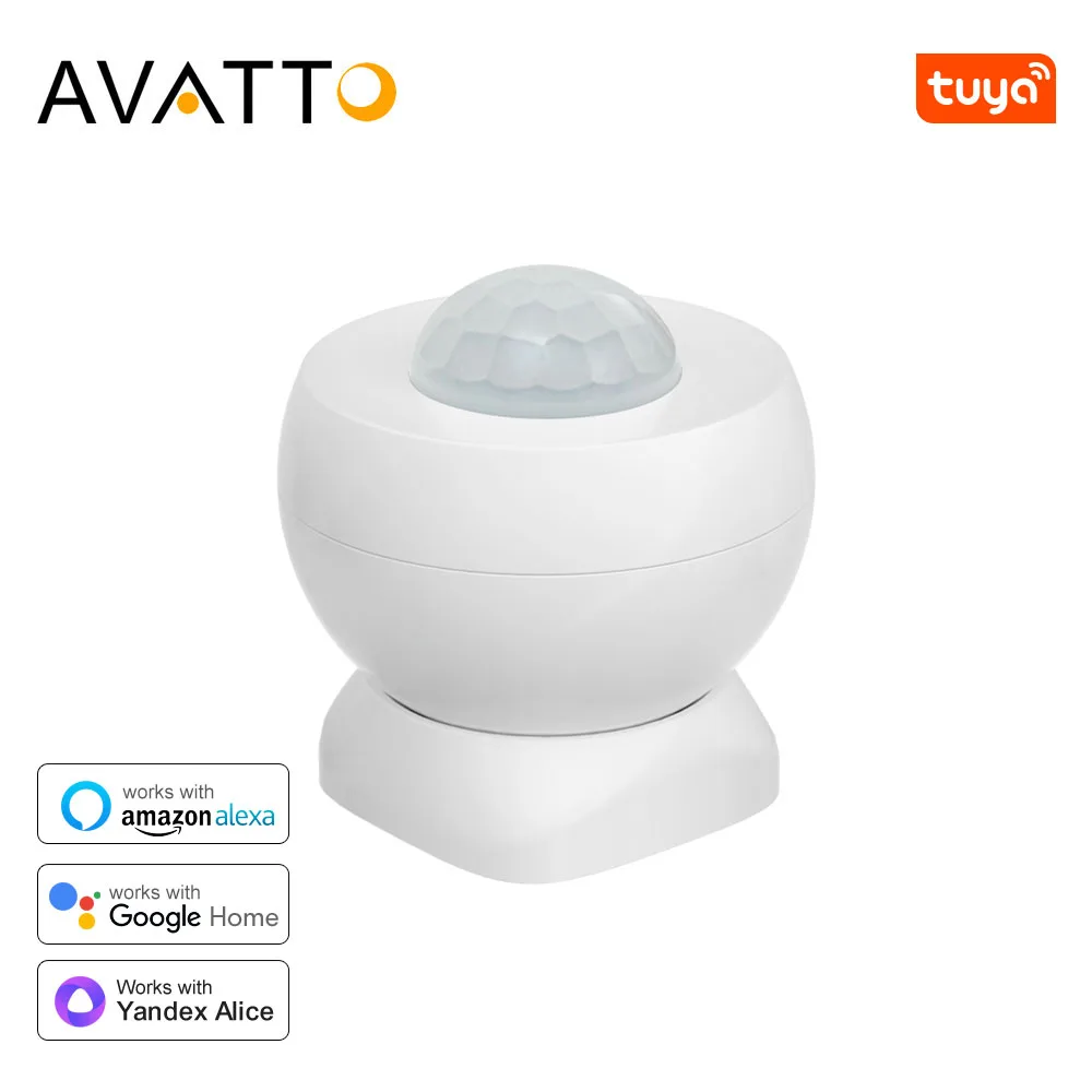 

Смарт-датчик движения AVATTO Tuya Zigbee 3,0 с пассивным ИК датчиком движения, 90 °, датчик человеческого тела, Домашняя безопасность, охранная сигнализация, работает с Alexa Google Home