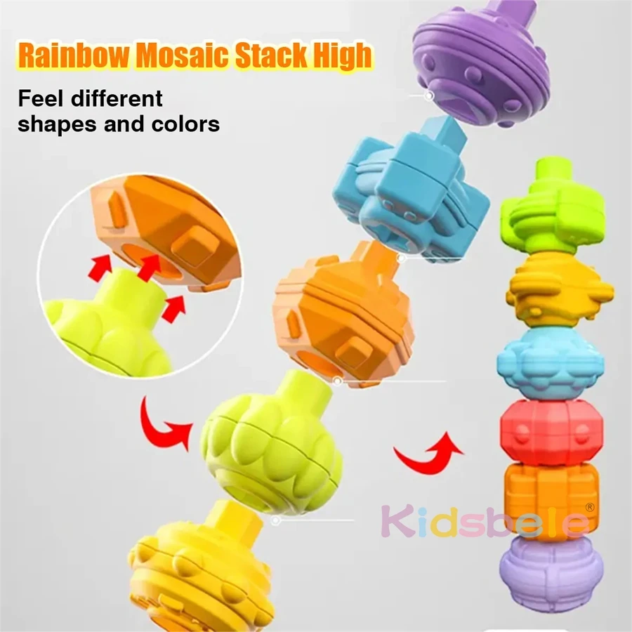 Montessori Baby Toys 0-12 Months Sensory Development Learning Educational Toys Colorful Blocks Games for Babies Development