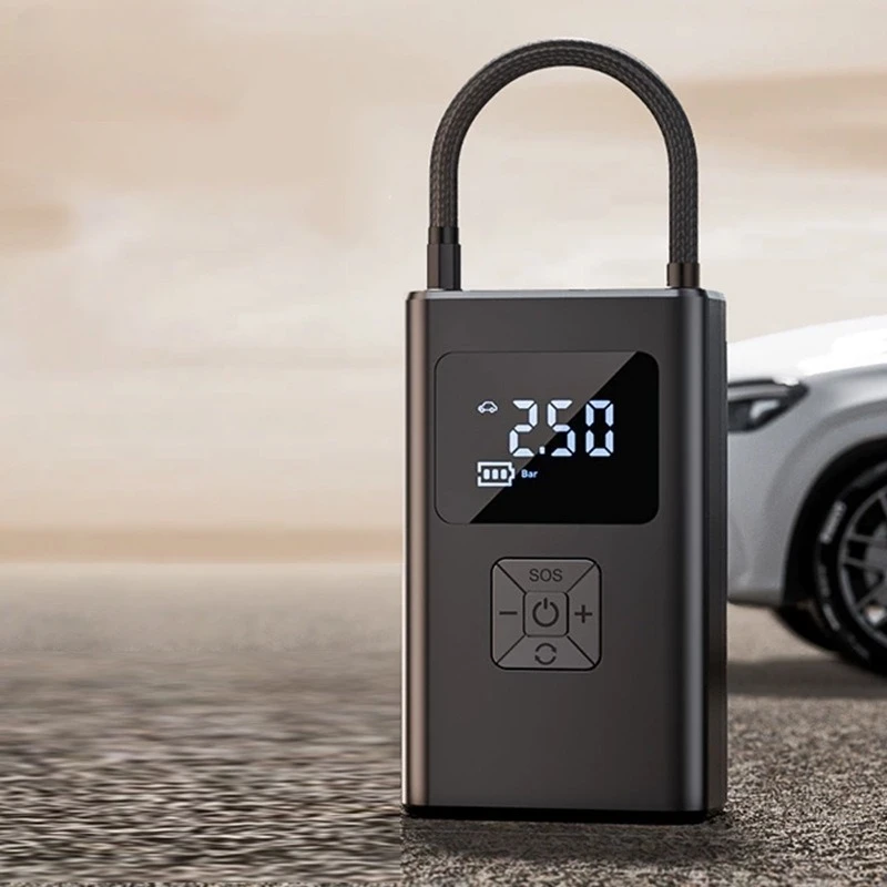 Car Air Pump, Portable Tire Inflator with Auto-Stop, 12V DC Wireless Rechargeable for Auto SUV Motorcycle Bike Ball
