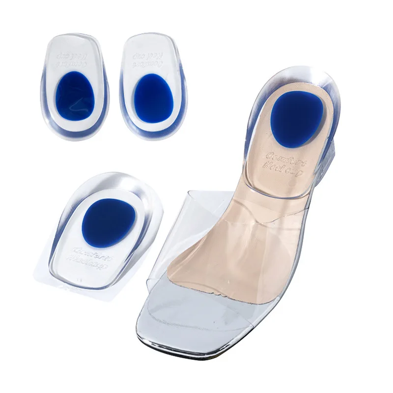 Silicone Heel Insoles Thickened U Shaped Non Slip Invisible Cushioning Sports Height Increasing Shoe Inserts Foot Care