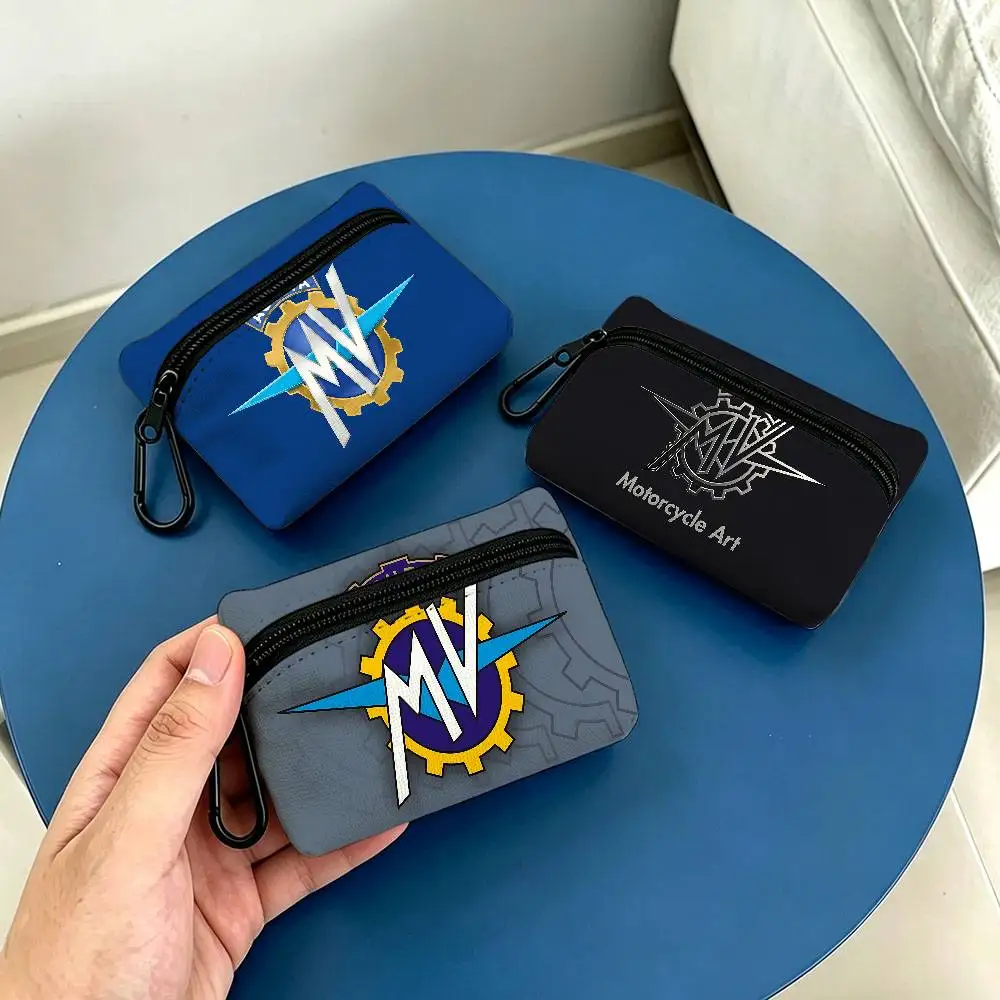 M-MV A-Agusta Portable Oxford Fabric Mini Wallet Carabiner Design Small Coin Bag For Cards Keys Earphones