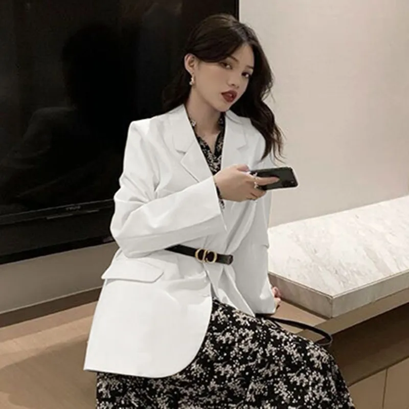 DAYIFUN Solid Suits cappotti donna autunno 2023 New Fashion Style Blazer stile britannico colletto cappotto coreano manica lunga Top Lady Blazer