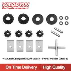 VITAVON CNC HD Spider Gear/Diff Gear Set for Arrma Kraton 8S Outcast 8S