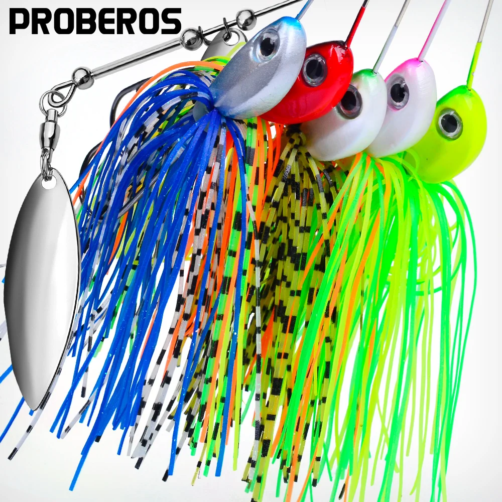 PROBEROS 5 Stück Spinner-Köder, 10 g, 14 g, Metallköder, harte Angelköder, Hechtwirbel, Fischgerät, Wobbler, Süßwasser und Salzwasser, Pesca