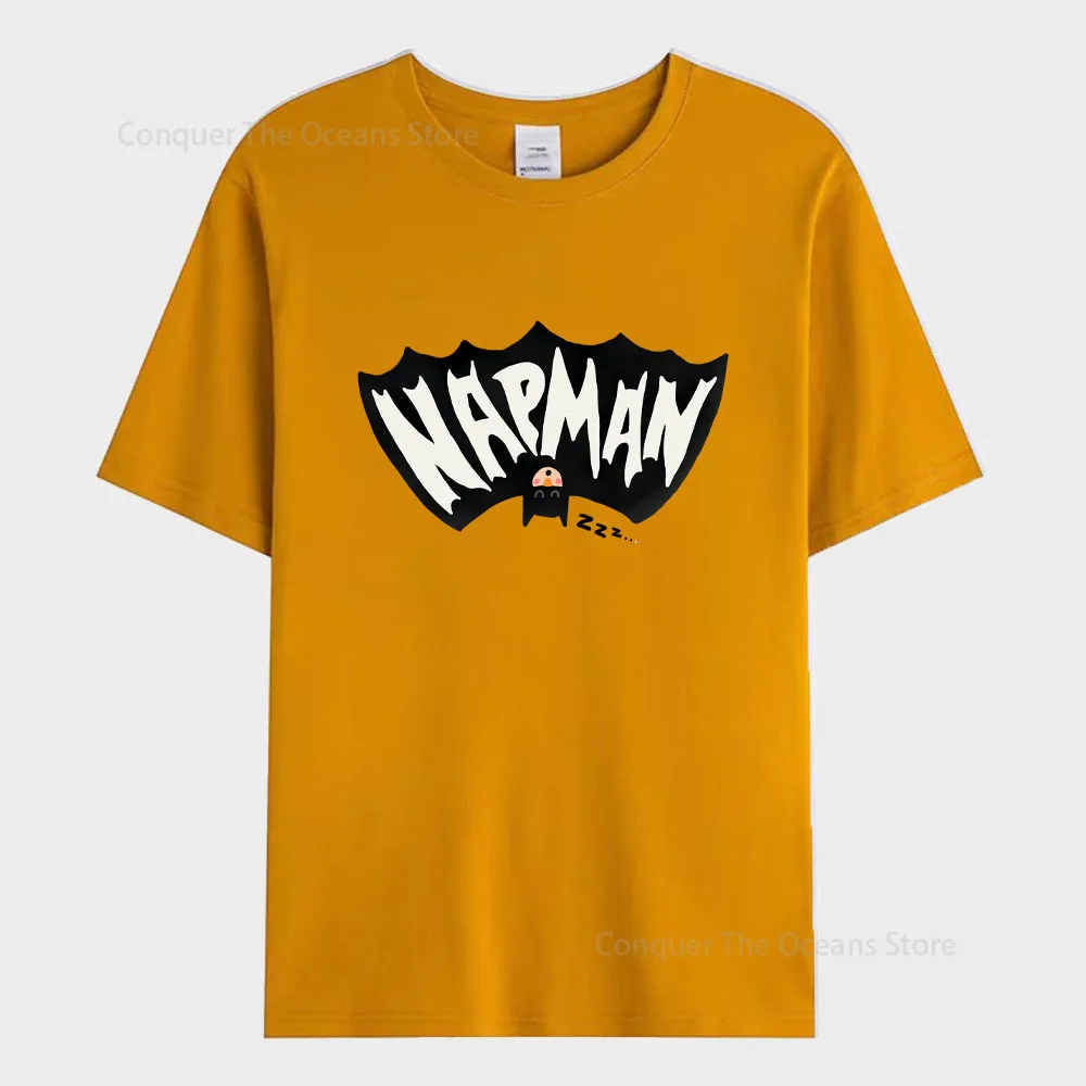 Funny Superheroes Print Men\'s T-Shirt Batman Tops Cotton Short Sleeve High Quality Oversize High Quality O-Neck Women\'s Tops 