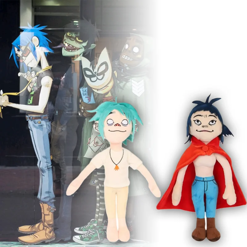 31CM New Cartoon Game Anime Gorillaz Noodle Plush Toys Cute Virtual Band Street Fighter Figure Character Peripheral Fan Kid Gift