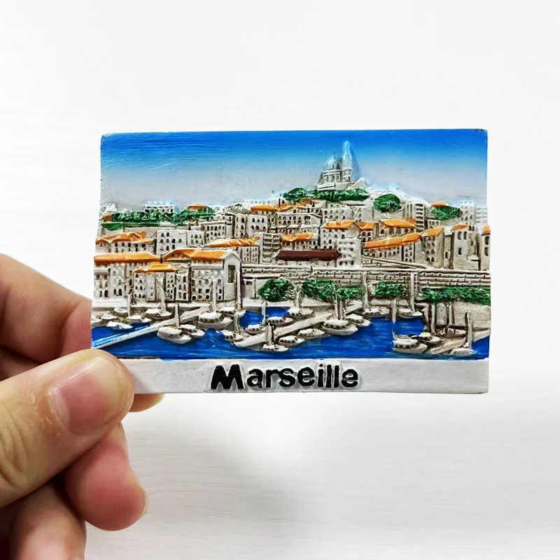 Марсельский старый порт, достопримечательность, магнитный магнит на холодильник, дорожный сувенир, 3D магнитное украшение, подарок