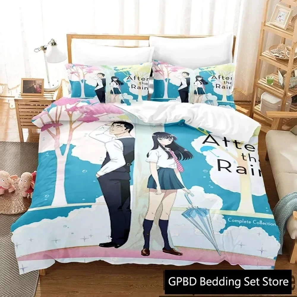 Anime After the Rain Supplies Set Duvet Cover Set Bedding Sets For Adults Bed With Pillowcases No Filling Luxury Birthday Gifts 4