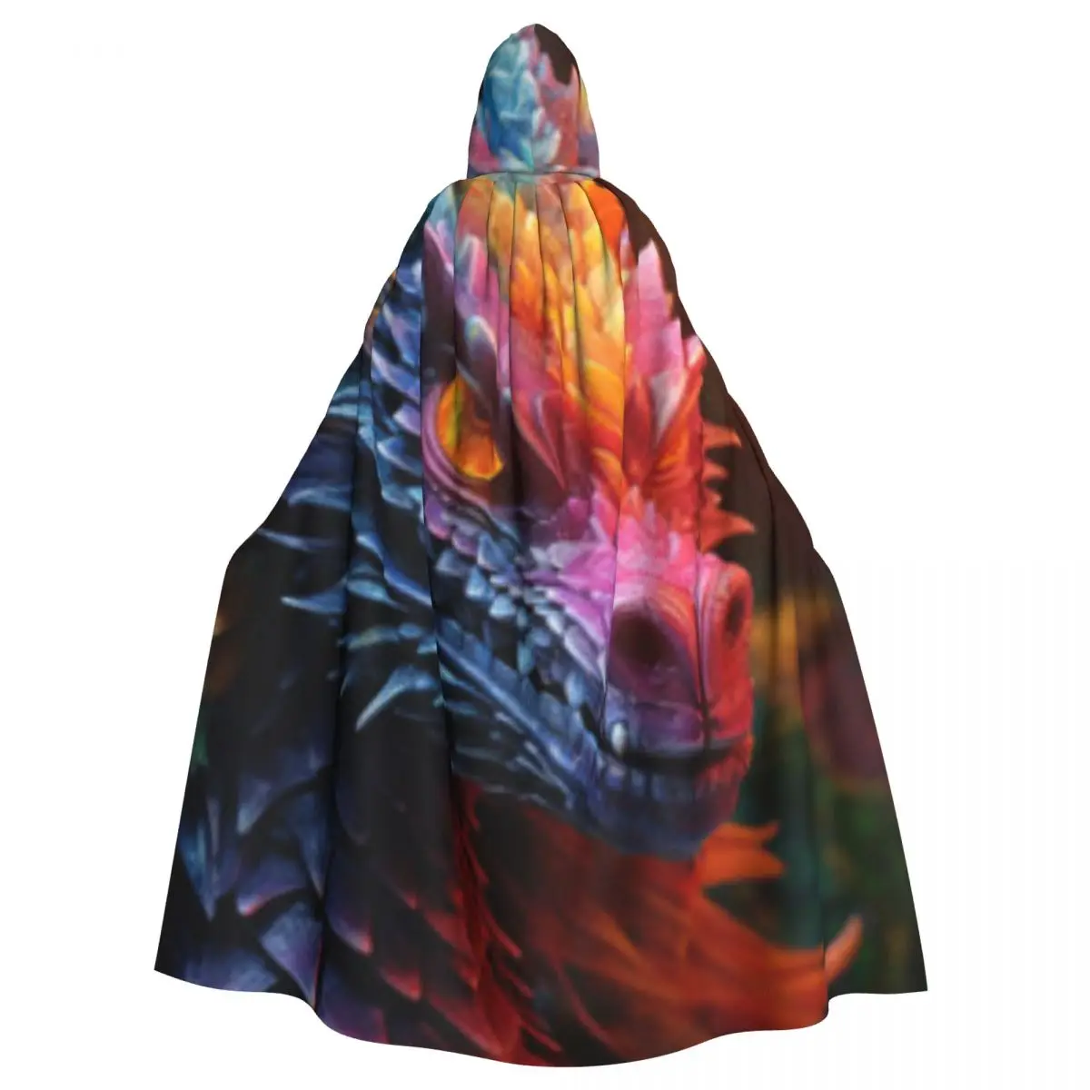 

Unisex Adult Colorful Dragon Cloak with Hood Long Witch Costume Cosplay