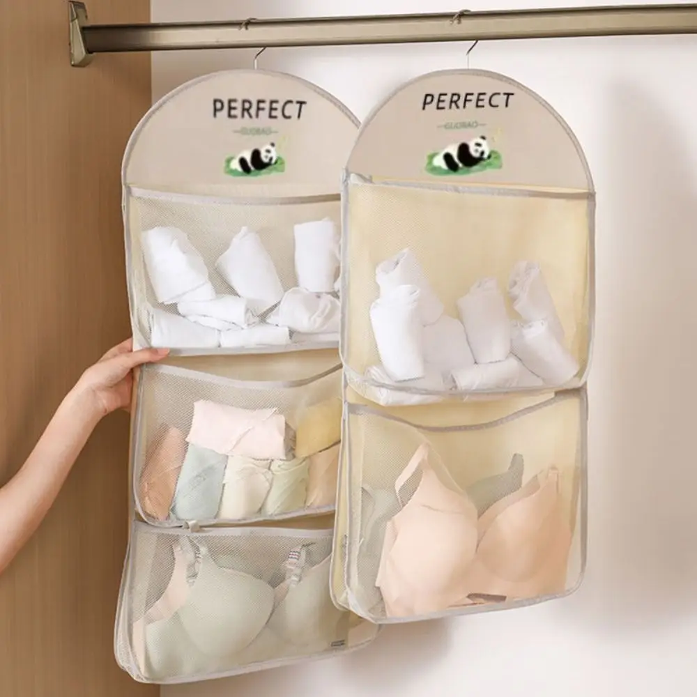 Multi-layer Storage Mesh Bag Save Space Wardrobe Hanging Socks Storage Bags Multi-function Large Capacity