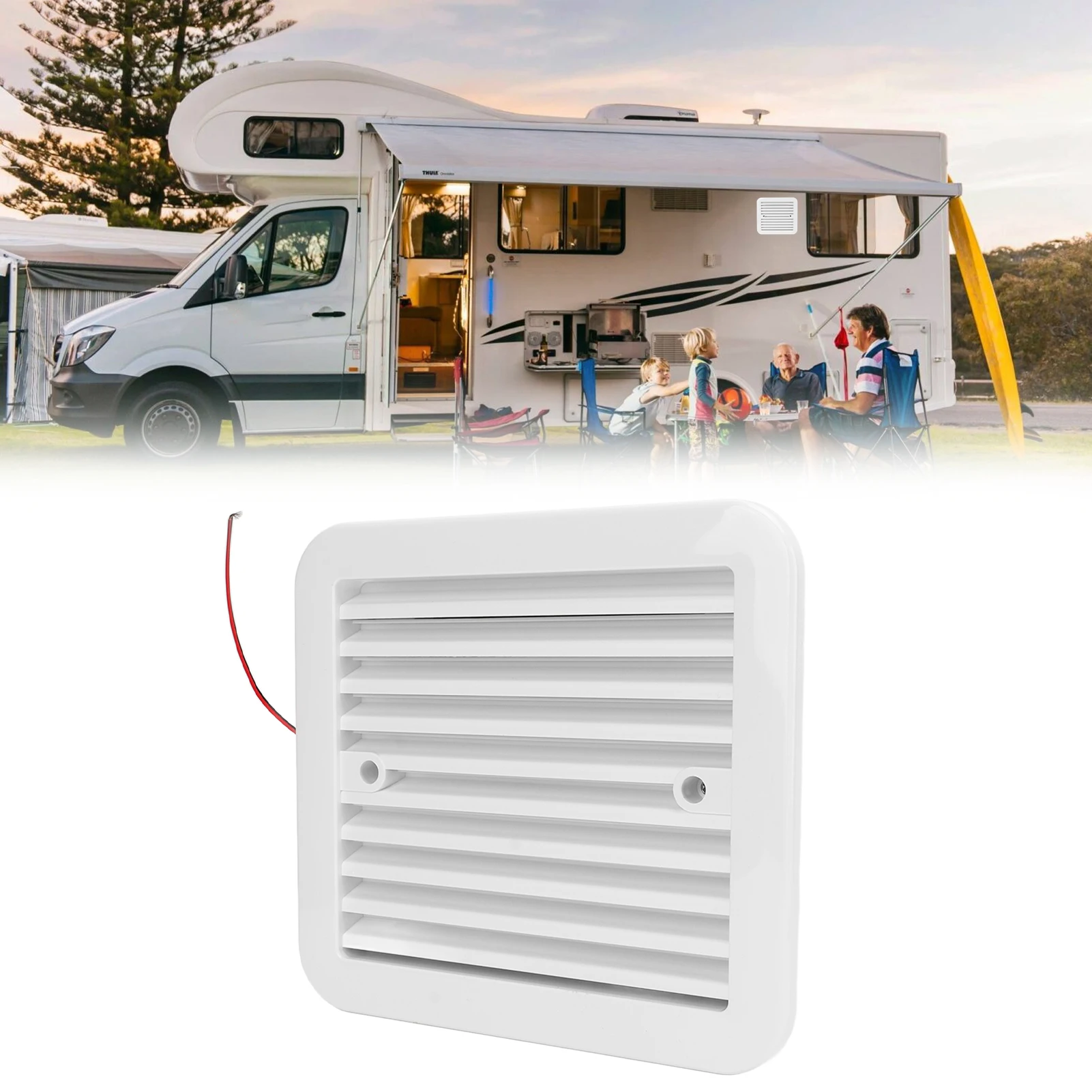 

Боковые вентиляционные отверстия для автофургона, 12 В, белый, однонаправленный, пылезащитный, сильное ветровое охлаждение, аксессуар для автофургона