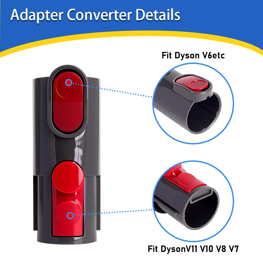 Vacuum Cleaner Connector Adapter for Dyson V6 Converted to V7 V8 V10 V12 V15 Sweeper Vacuum Cleaner Suction Adapter Accessories