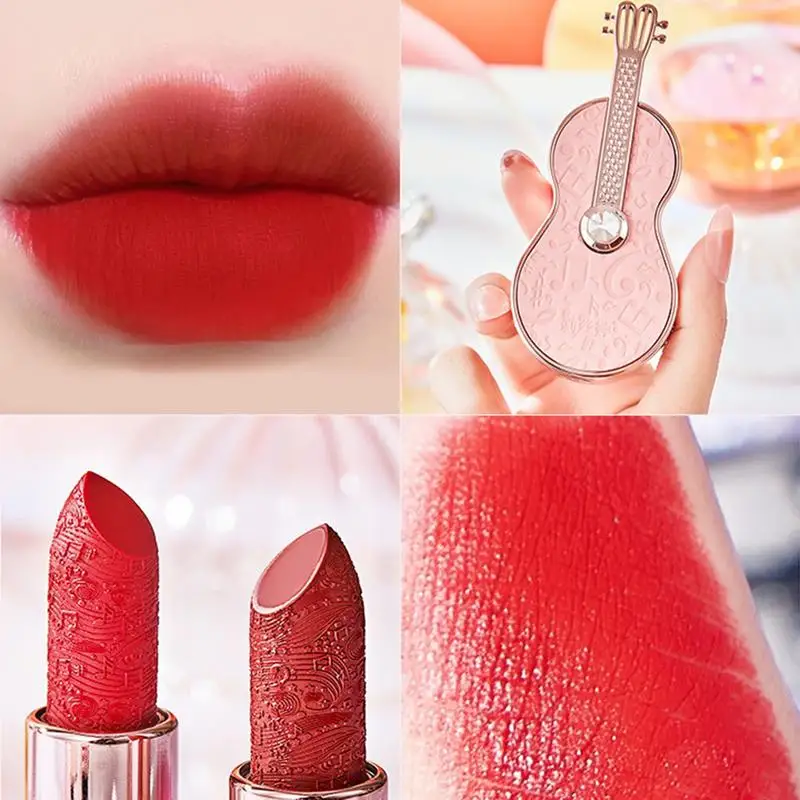 Fluwelen Lippenstift Viool Vorm Waterdichte Langdurige Lipgloss Hydraterende Professionele Lippenstift Cosmetica Make-Up Geschenken