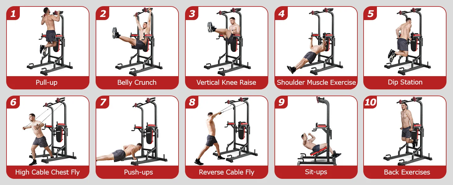 Power Tower Dip Station Pull Up Bar
