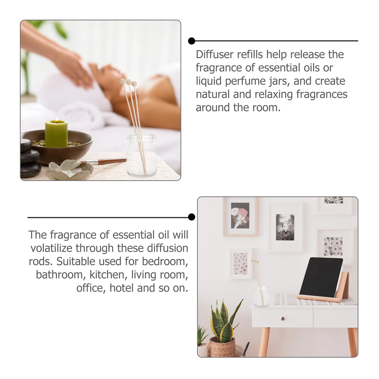 

15pcs Wood Bead Diffuser Sticks Aroma Reed Diffuser For Home Office Spa Room Essential Oil Refill Natural Air Freshener Decor