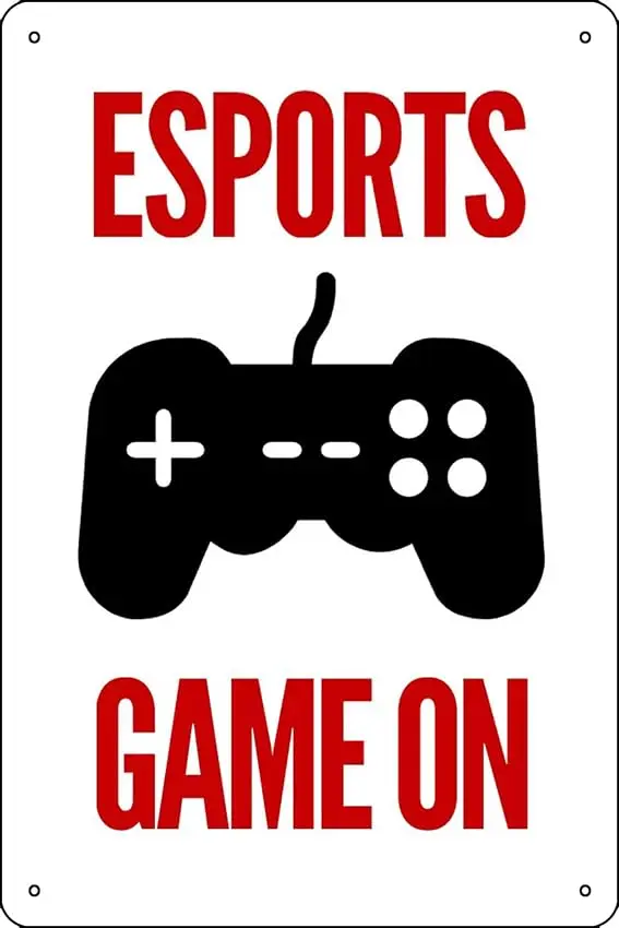 Esports Gaming Poster Metal Tin Sign 12 X 8 Inch Funny Man Cave Home Office Bar Decor