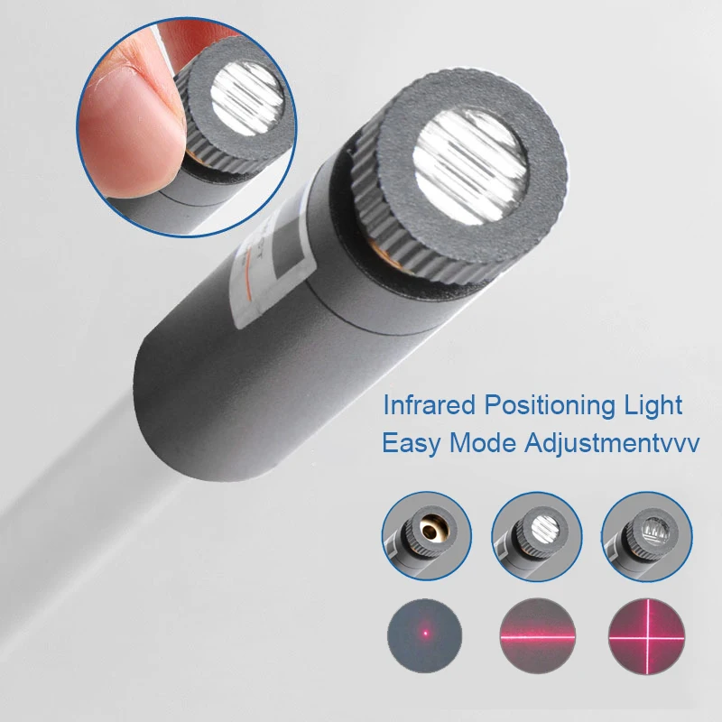 Módulo láser cruzado de línea de puntos, luz roja de 650nm, 100mW, trabajo prolongado con interruptor USB, soporte magnético