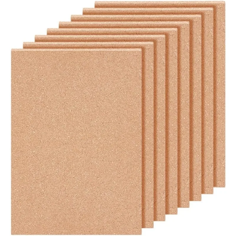 1 Set Cork Sheet Rectangular Board Coaster Cork Sheet for Bulletin Boards Wall Decorations and DIY Crafts 4mm Thick