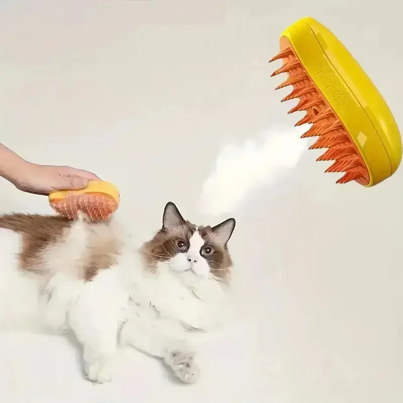 Dog Grooming Brush Electric Spray Water Spray Kitten Pet Comb Soft Silicone Depilation Cat Steam Brush Grooming Supplies