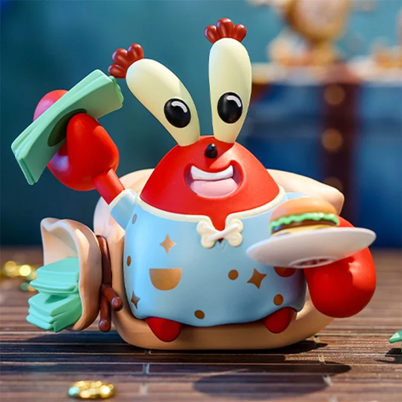 POP MART SpongeBob Pajama Party Series Blind Box Mystery Box Kawaii Ornaments Figurines Home Decor Desktop Model Doll Gilrs Gift
