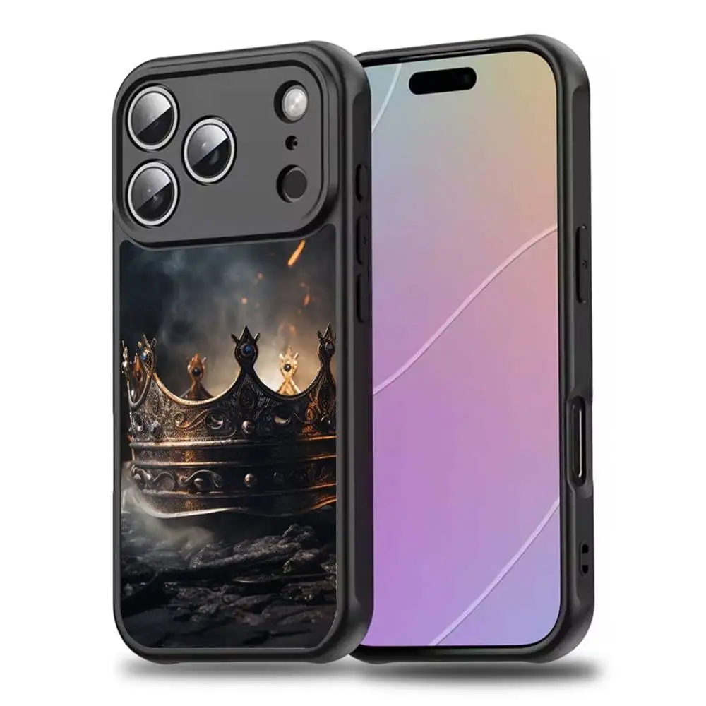 حافظة هاتف KING Q-Queen Crown لهاتف iPhone 17,16,15,14,13,12,11,Pro,Max,Plus,Mini,SE4,E شحن لاسلكي Magsafe مغناطيسي