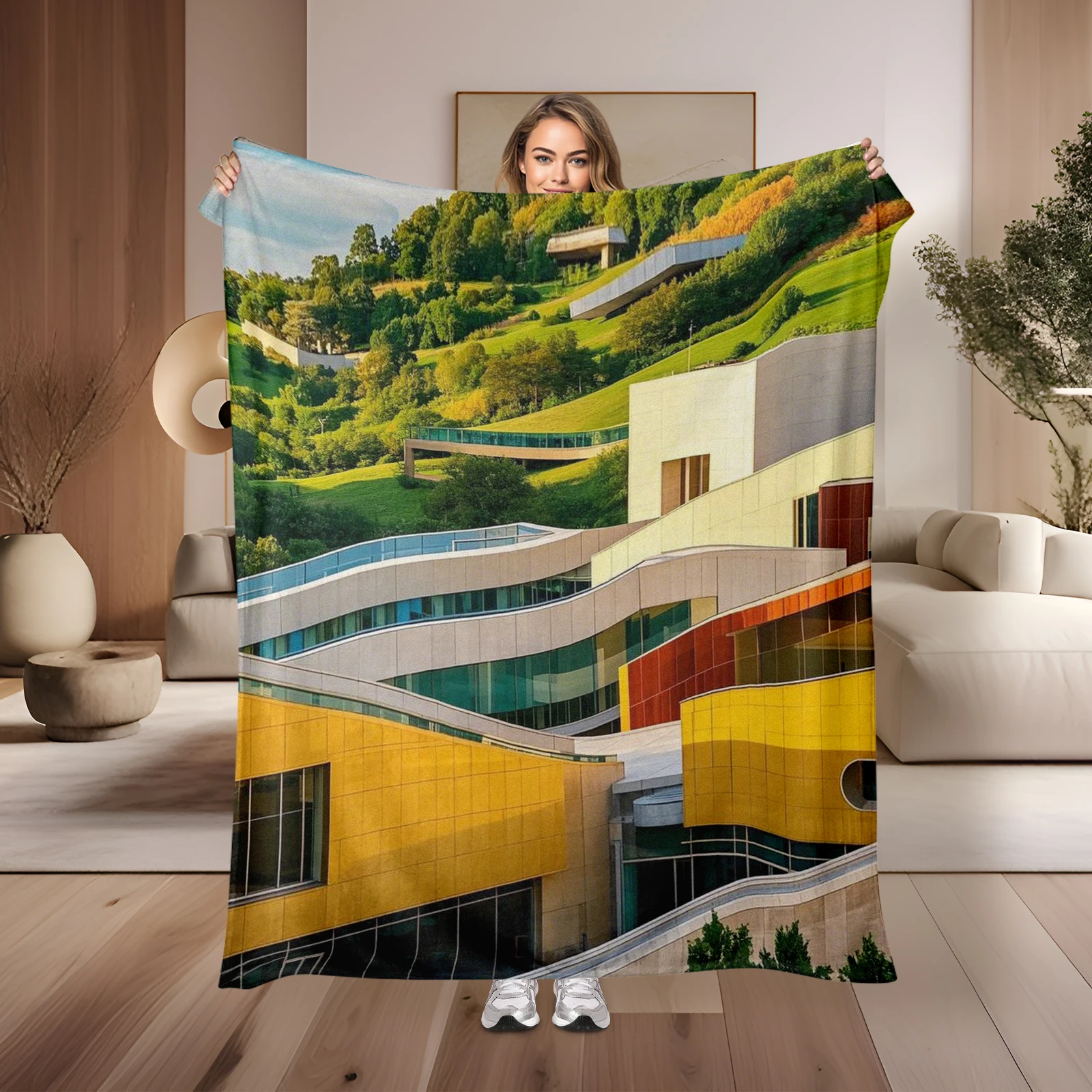 Inspired By The East Building Of The National Gallery Of Art This Blanket Merges Artistic Elegance With Home Warmth