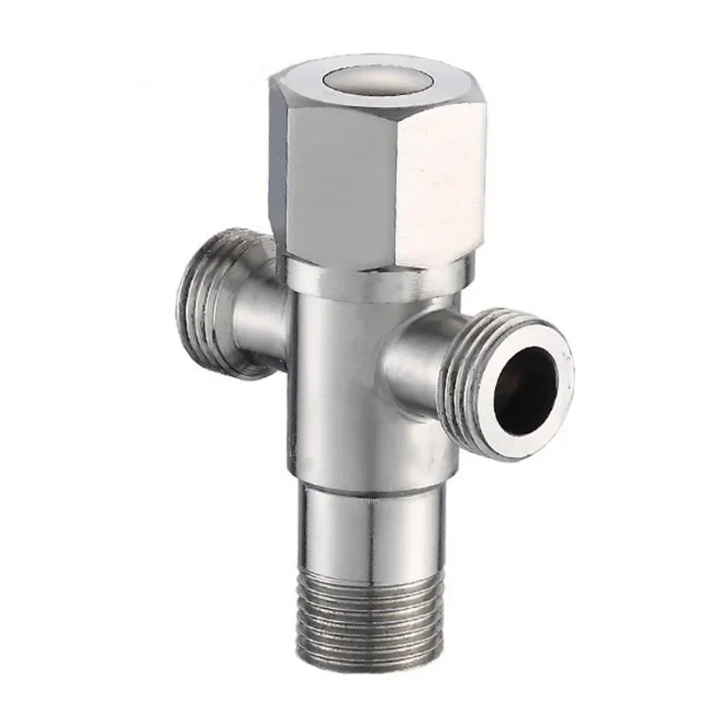 SUS304 Double Outlet Angle Valve for Kitchen Bathroom Angle Water Supply Valve Corrosion-resistant Plumbing Accessory