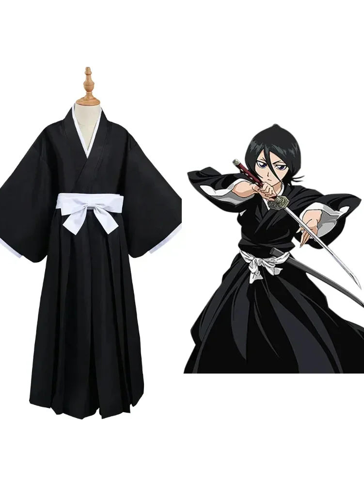 Kostiumy Cosplay Bleach Kurosaki Ichigo / Kuchiki Rukia / Toushiro Toushirou na Halloween 2026, czarny garnitur, strój na Halloween — 2