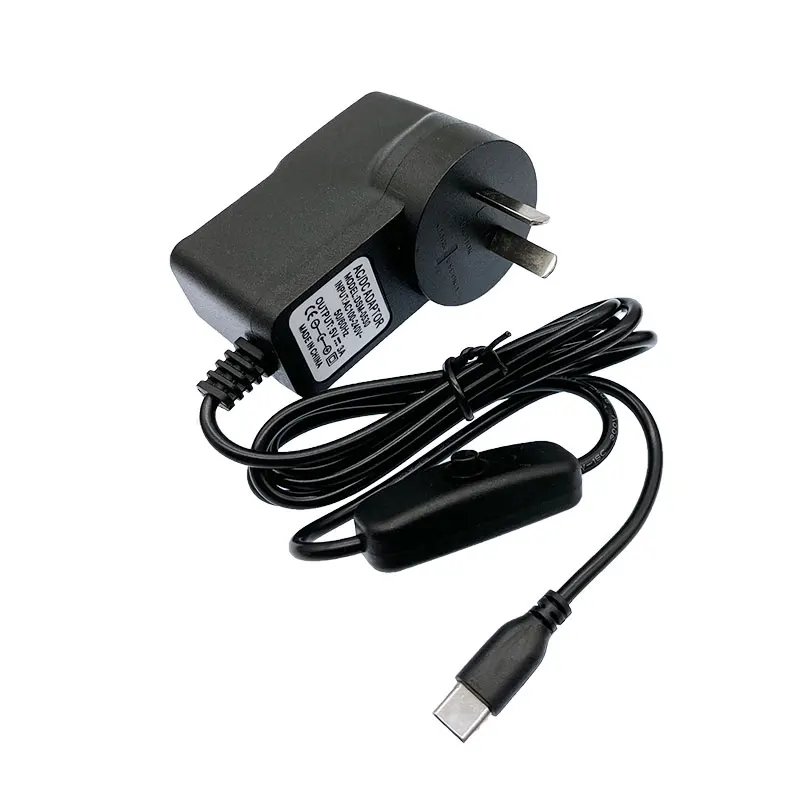 5 V 3 A Netzteil Schalter Taste Netzteil Ladegerät Typ-C USB Port 5 V Volt für Raspberry Pi 4 Modell B 4B