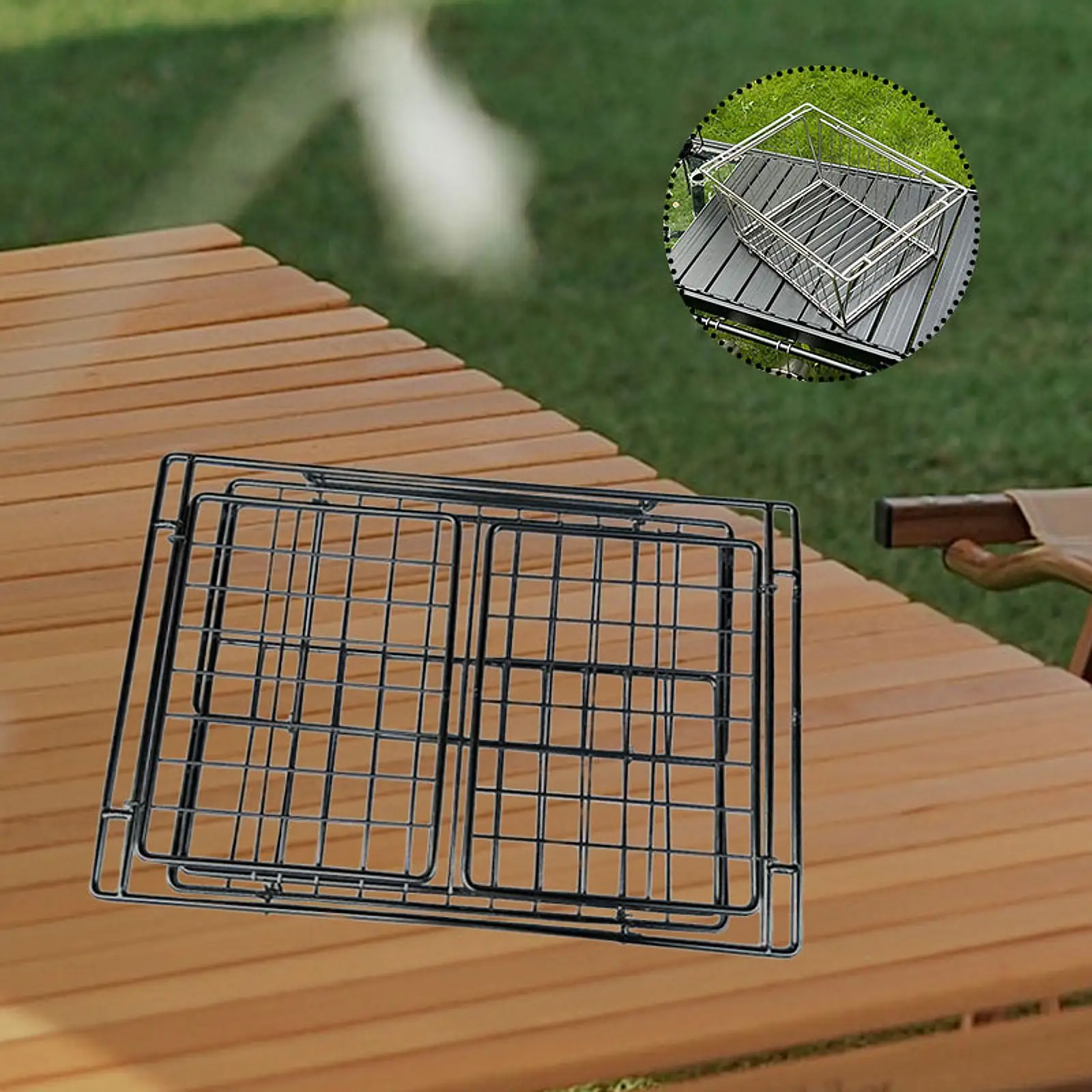 

Foldable Storage Basket Practical Multipurpose Organizer Camping Table Board