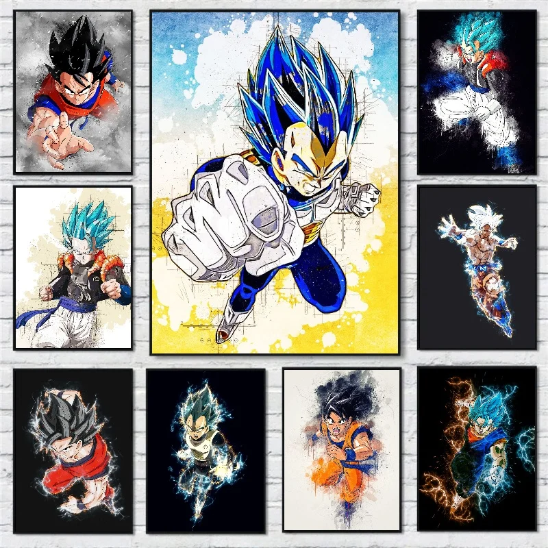 

Bandai Dragon Ball Colorful Creativity Poster Canvas Paintings HD Wall Art Prints SonGohan Modern Home Decor Children's Gift