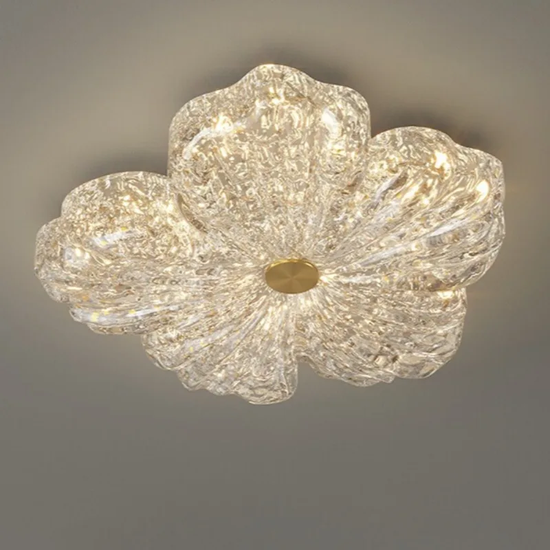 French style light luxury bedroom lamp ceiling lamp master bedroom lamp flower warm restaurant children's room