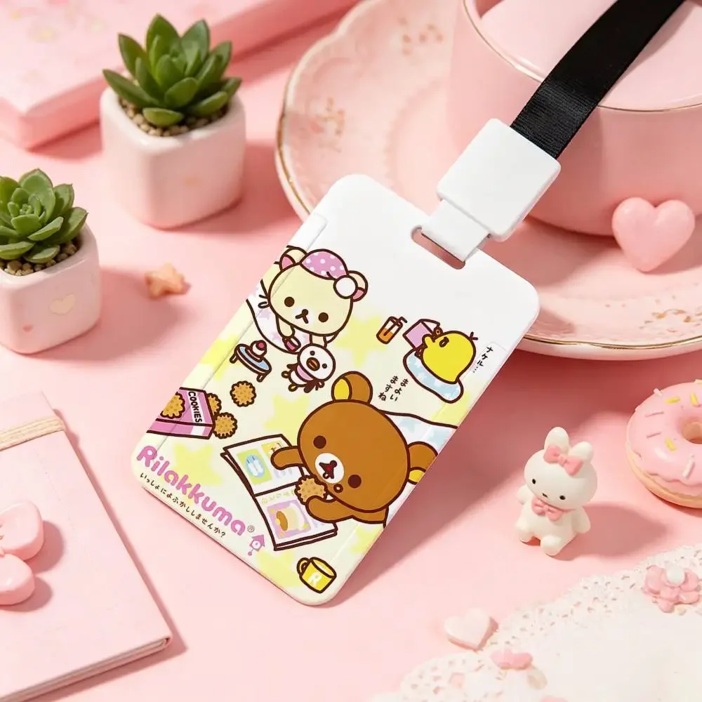 Cute R-Rilakkuma-S NFC Contactless Sliding Card Sleeve For Student Cards, Bus Cards, ID Cards, And Work Permits