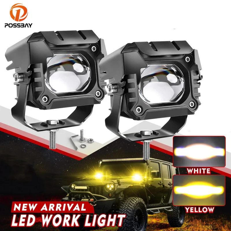 Universal 15W 12-80V Motorcycle Headlight Fog Light High/Low Beam LED Auxiliary Fog Lights Assembly Driving External Spotlight