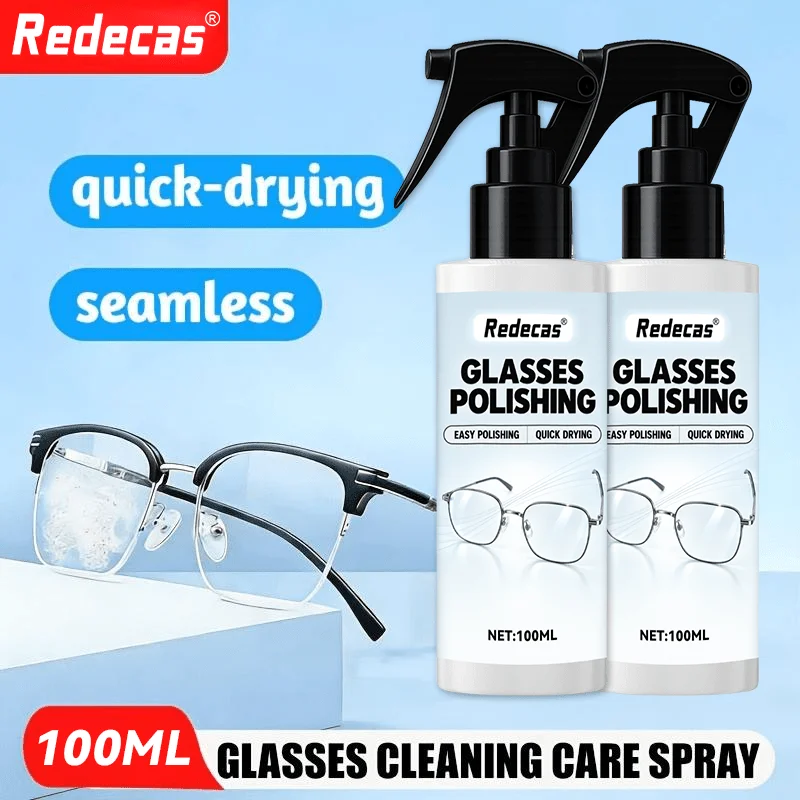 Eyeglass Lens Cleaner, Multi-Use Glasses Solution. Fast-Acting, Streak-Free, Quick-Dry. Glasses, Phone, TV, PC Screens & Camera