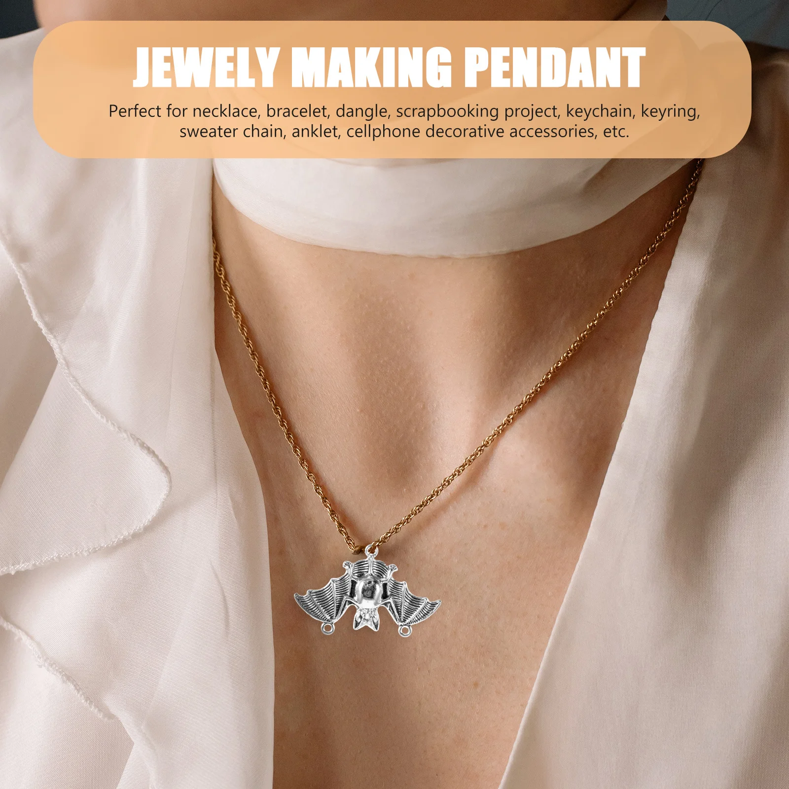 

10Pcs Gothic Bat Pendant Alloy DIY Jewelry Findings for Necklace Bracelet Keychain Scrapbooking Handmade Accessory Gift