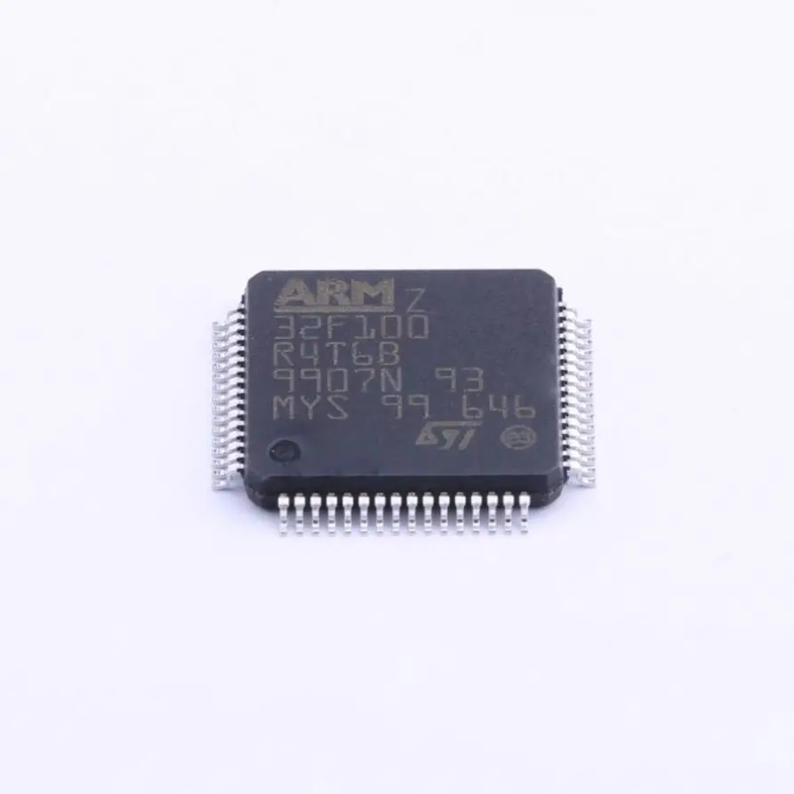 MCU 32-bit STM32F ARM Cortex M3 RISC 16KB Flash 2.5V/3.3V 64-Pin LQFP Tray - Trays STM32F100R4T6B