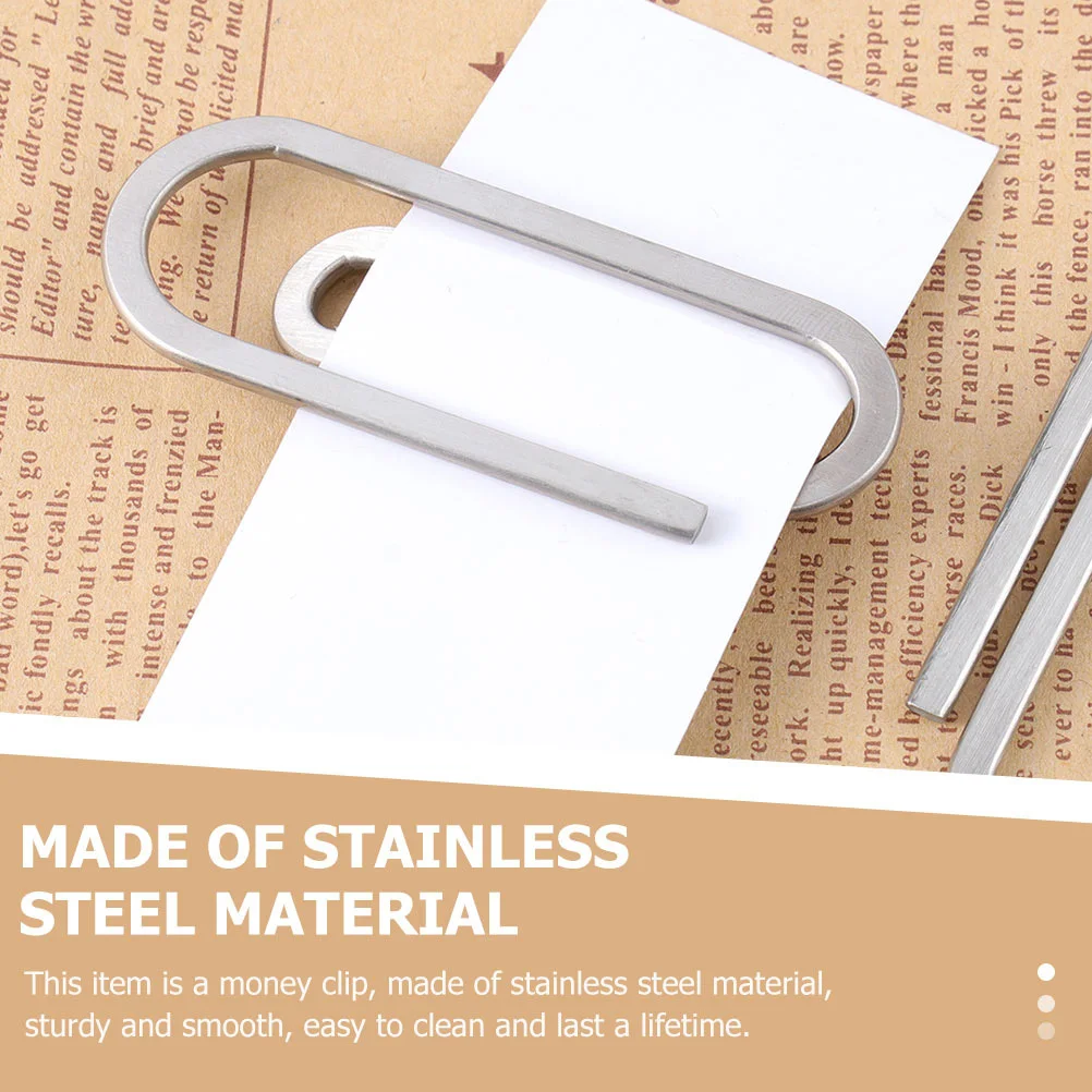 

2 шт., скрепки для денег, скрепки для бумаг, серебряный зажим для фиксации файлов из нержавеющей стали для офиса, школы, дома, держатель для фиксации купюр, портативный