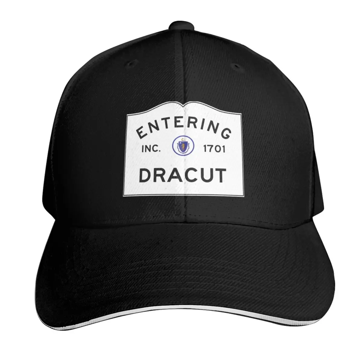 Entering Dracut Massachusetts - Commonwealth of Massachusetts Road Sign Baseball Cap Men Women Casual Summer Sport Sun Cap