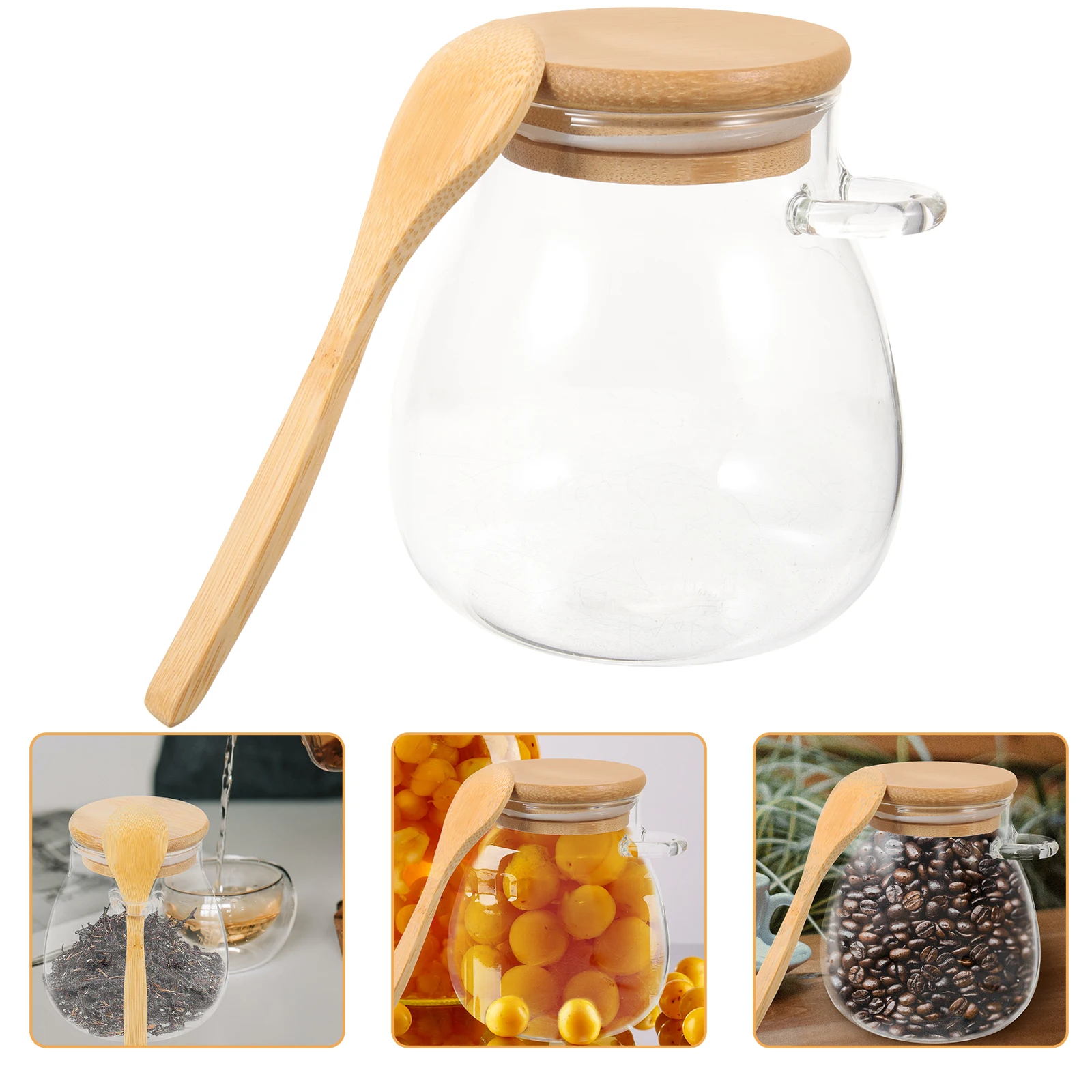 

Glass Jar for Dry Tea Leaves Storage Canister Sealed Household Multi-function Container Transparent Kitchen Delicate Tea Supply