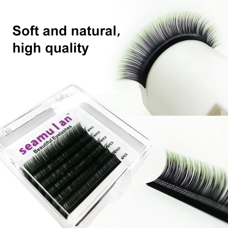 Seamulan Ombre Red Blue Eyelash Extension Individual Eyelashes Colored Faux Mink Ombre False Eye Lash Colour Lashes Makeup Tool