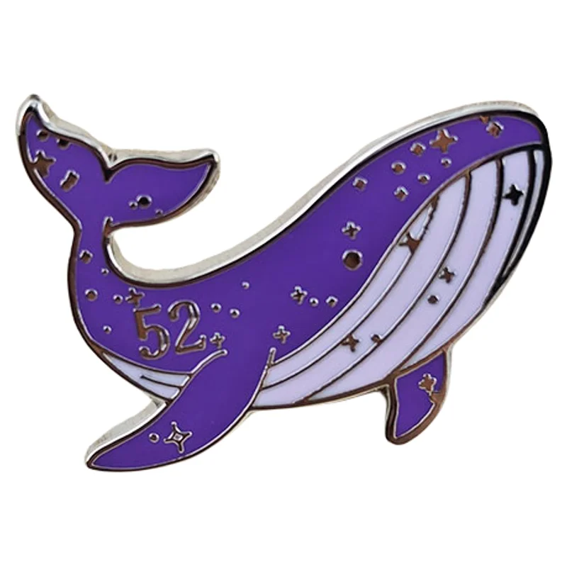 Kpop ARMY 52 Hertz Lonely Whale Enamel Pin Purple Starry Sky Whale Brooch Number 7 Keychain Set Cute Animal Badge Lapel Pins Jew - view 3