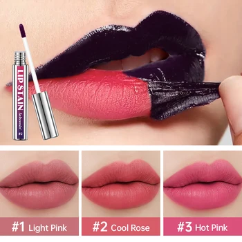 Peel Off Lip Stain 3 Colors Reveal Long Lasting Waterproof Pink Lip Tint Transfer Proof Non-stick Cup Lip Stain Women's Cosmetic 1