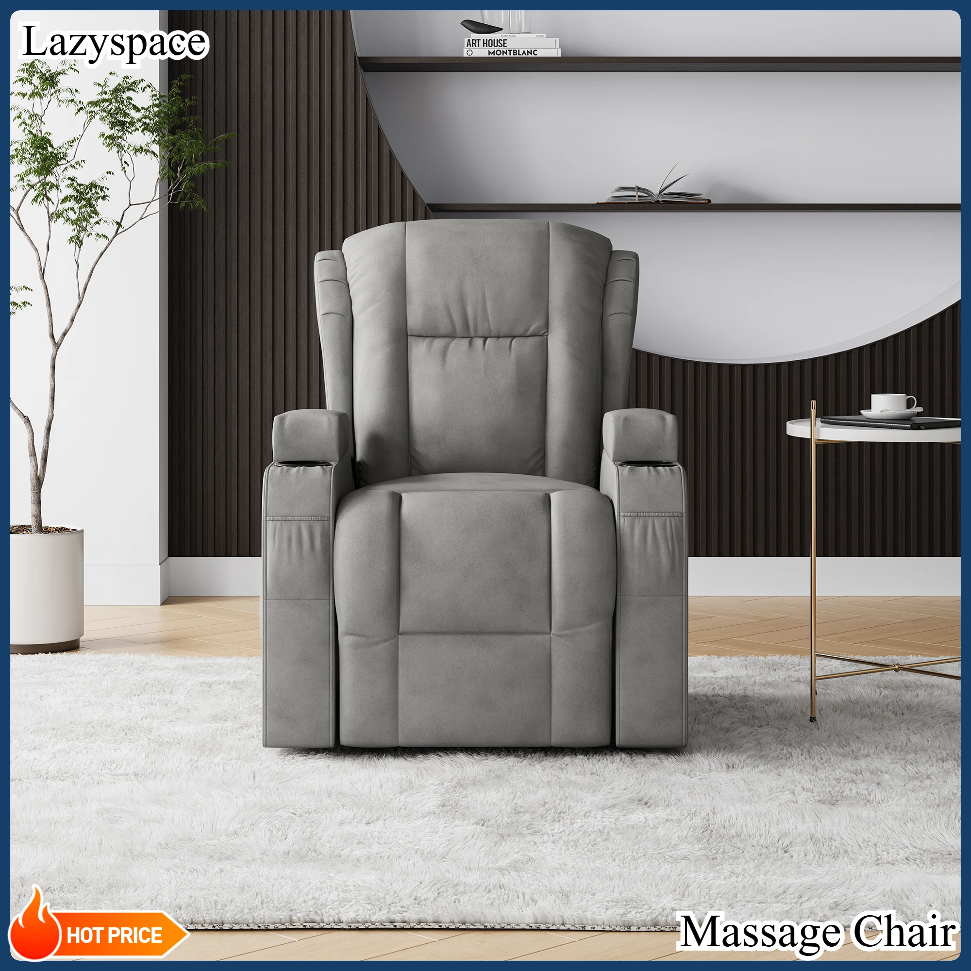 Fotele masujące Lazyspace Senior, elektryczne, z regulacją wysokości, z funkcją ładowania USB, 8 sekcji masażu i funkcją grzania