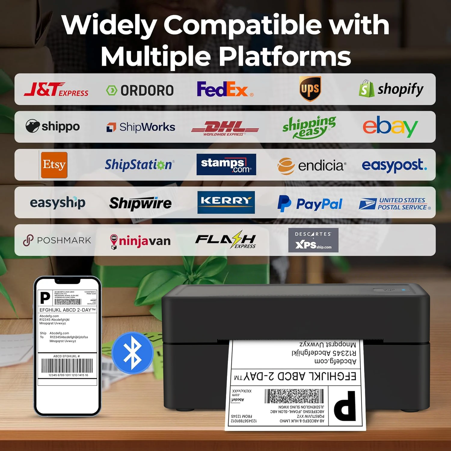 طابعة مكتبية حرارية مقاس 4 بوص - مراجعة Label Printer Thermal وسعره