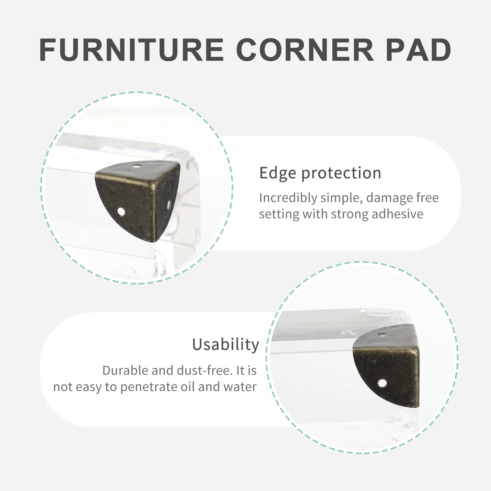 

12Pcs Copper Plated Iron Triangle Corner Guards Retro Furniture Safety Protectors for Wooden Jewelry Storage Gift Boxes