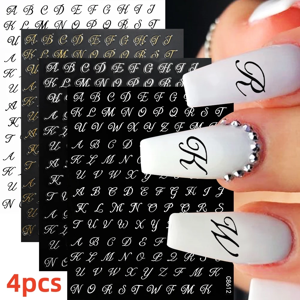 9 stks/set Wit Zwart Sterren Nagels Stickers Luxe Zelfklevende Vijfpuntige Ster Nail Art Decals Voor Vrouwen Meisjes Manicure Decor *