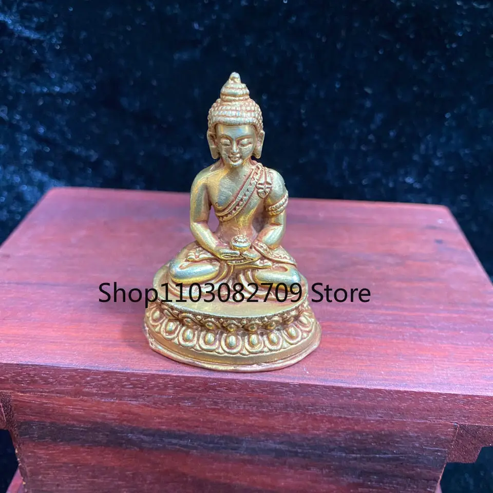 Nepalese copper gilt Tibetan Amitabha Buddha statue ornament easy to carry in the tunnel about 5.5 cm high)