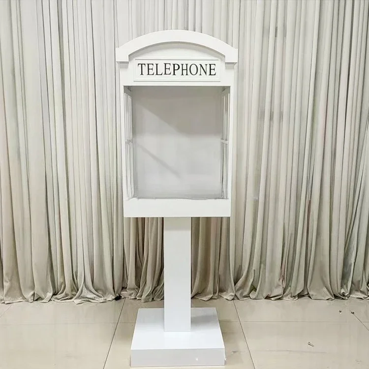 Metal phone booth customizable guestbook wedding party decoration background rack disassembly box