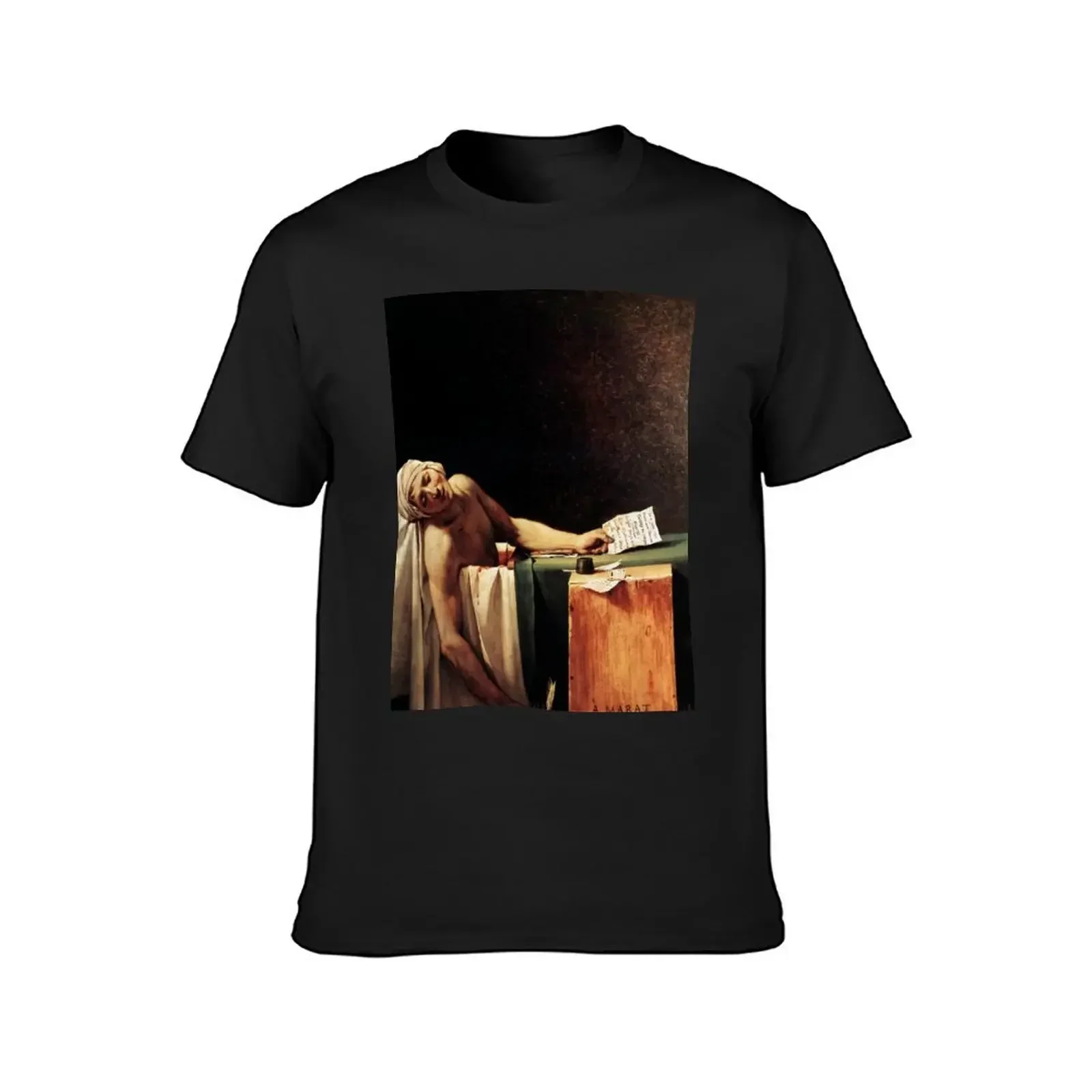 The Death of Marat by Jacques-Louis David T-Shirt summer top oversized designer t shirt men